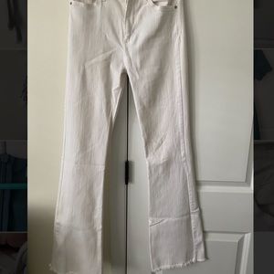 Just Black white denim flare jeans